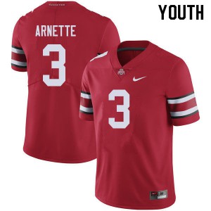 Youth Ohio State Buckeyes #3 Damon Arnette Red Embroidery Jerseys 967326-642
