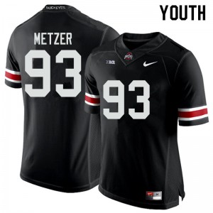 Youth OSU Buckeyes #93 Jake Metzer Black Stitch Jerseys 785421-417
