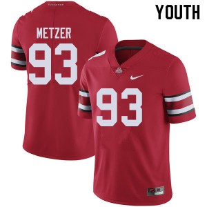 Youth OSU #93 Jake Metzer Red Stitched Jerseys 810791-704