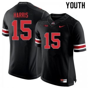 Youth Ohio State Buckeyes #15 Jaylen Harris Blackout Stitched Jerseys 259881-474