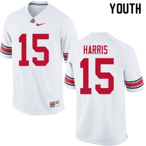 Youth Ohio State Buckeyes #15 Jaylen Harris White NCAA Jerseys 401045-383