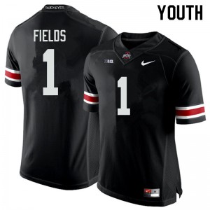 Youth Ohio State #1 Justin Fields Black College Jerseys 410123-949