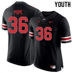 Youth OSU #36 K'Vaughan Pope Blackout Official Jerseys 664508-150