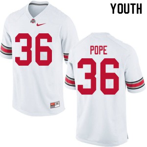 Youth Ohio State #36 K'Vaughan Pope White College Jersey 923050-449