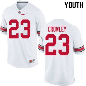 Youth Ohio State #23 Marcus Crowley White Stitch Jersey 366408-885