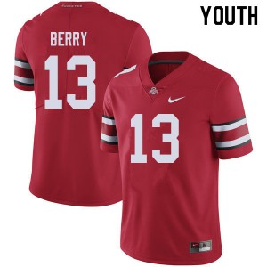 Youth OSU #13 Rashod Berry Red Official Jersey 762572-467