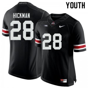 Youth Ohio State #28 Ronnie Hickman Black Stitch Jersey 432962-680