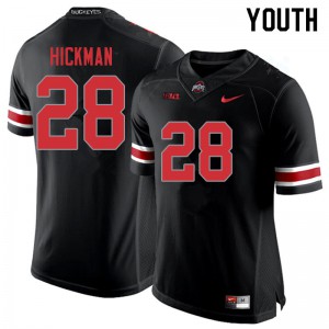 Youth Ohio State #28 Ronnie Hickman Blackout Alumni Jersey 528753-293