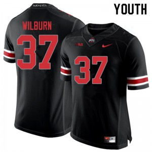 Youth OSU Buckeyes #37 Trayvon Wilburn Blackout Stitched Jerseys 255290-534