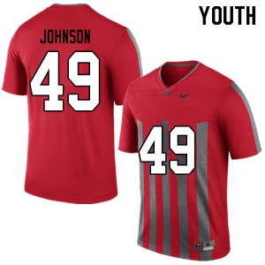 Youth Ohio State #49 Xavier Johnson Throwback Football Jersey 303397-224