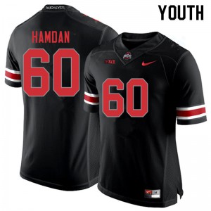 Youth OSU Buckeyes #60 Zaid Hamdan Blackout Football Jerseys 988957-574