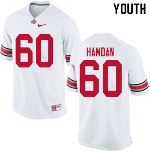 Youth Ohio State #60 Zaid Hamdan White Official Jerseys 229704-403