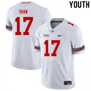 Youth Ohio State Buckeyes #17 Bryson Shaw White Player Jersey 665544-590