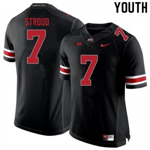 Youth Ohio State Buckeyes #7 C.J. Stroud Blackout Football Jersey 157671-437