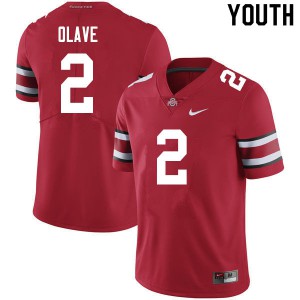 Youth Ohio State #2 Chris Olave Scarlet Embroidery Jerseys 661286-734