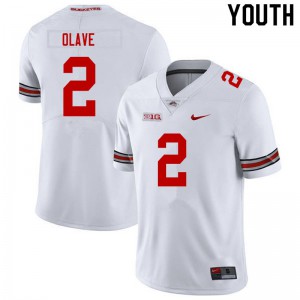 Youth Ohio State #2 Chris Olave White Embroidery Jersey 693346-632