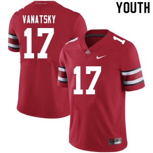 Youth Ohio State Buckeyes #17 Danny Vanatsky Scarlet NCAA Jerseys 655859-603