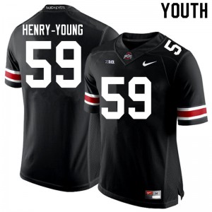 Youth Ohio State #59 Darrion Henry-Young Black Embroidery Jersey 380750-911