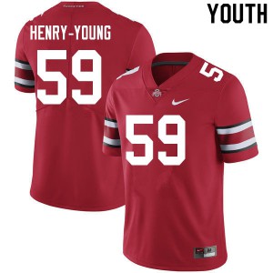 Youth OSU #59 Darrion Henry-Young Scarlet Embroidery Jerseys 103470-337