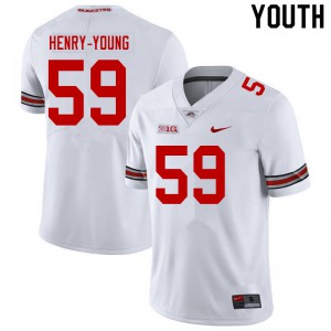 Youth OSU Buckeyes #59 Darrion Henry-Young White High School Jerseys 162142-703