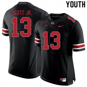 Youth OSU #13 Gee Scott Jr. Blackout Football Jerseys 438950-679