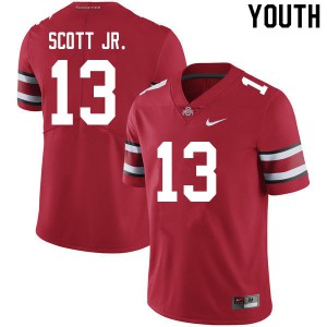 Youth Ohio State #13 Gee Scott Jr. Scarlet Stitch Jersey 911323-897