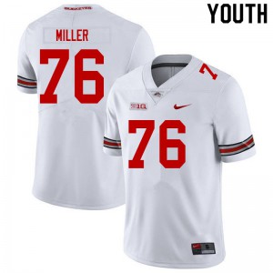 Youth OSU Buckeyes #76 Harry Miller White Stitch Jerseys 516447-585