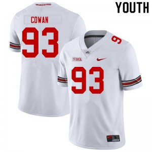 Youth OSU #93 Jacolbe Cowan White College Jersey 119537-484