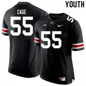 Youth OSU Buckeyes #55 Jerron Cage Black Embroidery Jerseys 810444-931