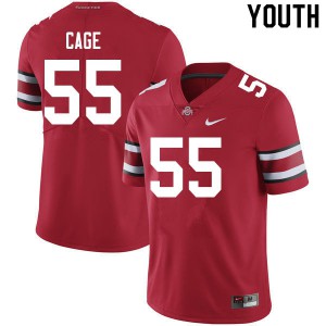 Youth Ohio State Buckeyes #55 Jerron Cage Scarlet College Jersey 147820-476
