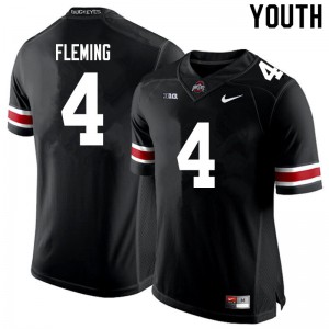 Youth OSU Buckeyes #4 Julian Fleming Black Stitch Jerseys 767211-450