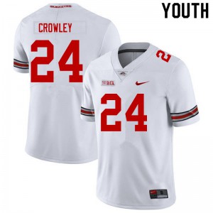 Youth Ohio State #24 Marcus Crowley White Stitched Jerseys 989039-774