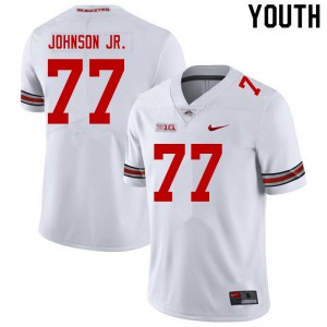 Youth Ohio State #77 Paris Johnson Jr. White NCAA Jersey 945109-276