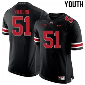 Youth Ohio State Buckeyes #51 Trayvon Wilburn Blackout Embroidery Jerseys 356669-822
