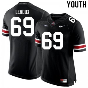 Youth Ohio State Buckeyes #69 Trey Leroux Black High School Jerseys 472257-942
