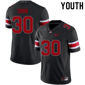 Youth Ohio State Buckeyes #30 Cody Simon Blackout Player Jerseys 257225-433