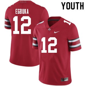 Youth Ohio State #12 Emeka Egbuka Red College Jersey 252189-437