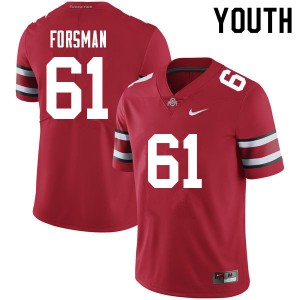 Youth Ohio State Buckeyes #61 Jack Forsman Red College Jersey 930542-666
