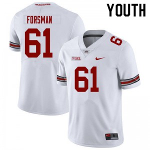 Youth Ohio State Buckeyes #61 Jack Forsman White NCAA Jerseys 538667-333