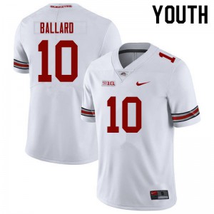 Youth Ohio State #10 Jayden Ballard White Official Jersey 320229-450