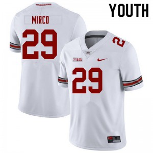 Youth Ohio State #29 Jesse Mirco White Stitched Jerseys 517966-187