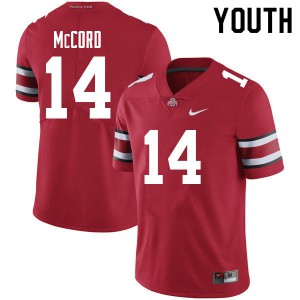 Youth Ohio State Buckeyes #14 Kyle McCord Red Embroidery Jersey 480249-341