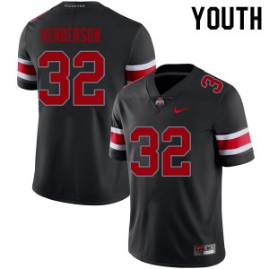 Youth Ohio State Buckeyes #32 TreVeyon Henderson Blackout NCAA Jerseys 830411-865