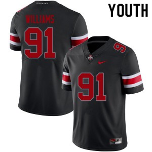 Youth Ohio State #91 Tyleik Williams Blackout Football Jerseys 786762-613