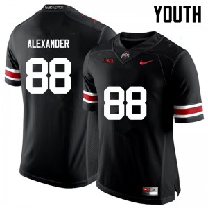 Youth OSU Buckeyes #88 AJ Alexander Black Game Stitch Jersey 154352-803