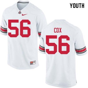 Youth OSU Buckeyes #56 Aaron Cox White Player Jerseys 258360-379