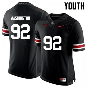 Youth OSU Buckeyes #92 Adolphus Washington Black Game University Jerseys 751699-621