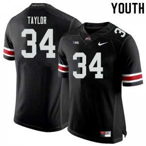 Youth Ohio State #34 Alec Taylor Black Stitch Jersey 650508-529