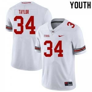 Youth Ohio State #34 Alec Taylor White College Jersey 653687-227
