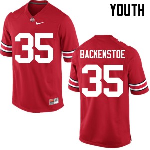 Youth Ohio State #35 Alex Backenstoe Red Game Football Jerseys 529597-759